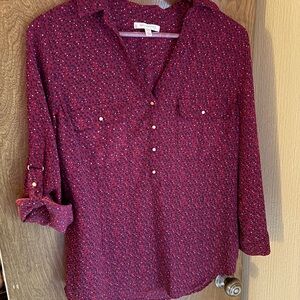 Skies Are Blue Maroon Button-Down Shirt